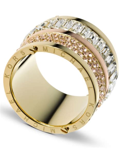 michael kors multi stone barrel ring gold|michael kors women's ring.